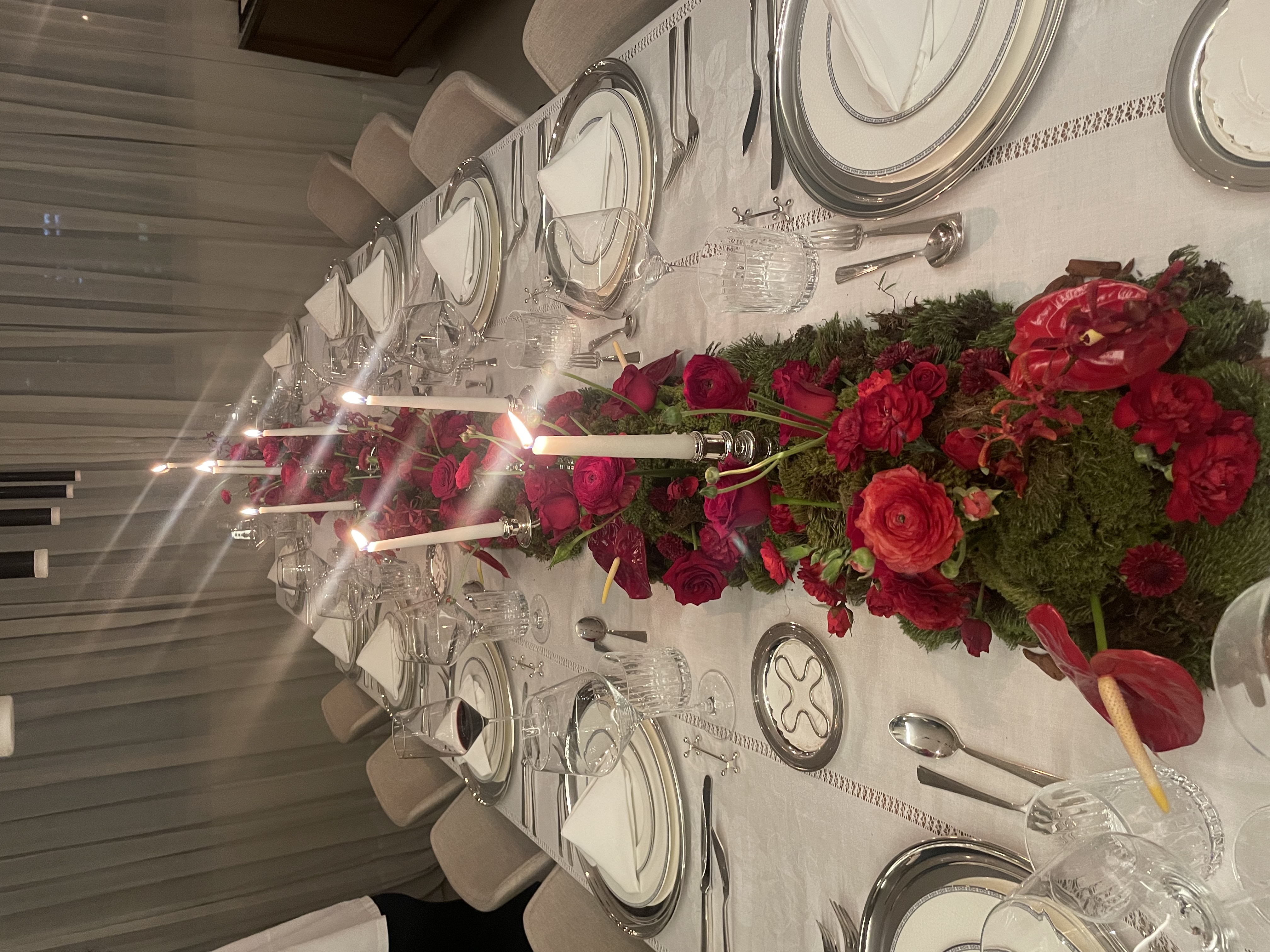 Elegant red table setting