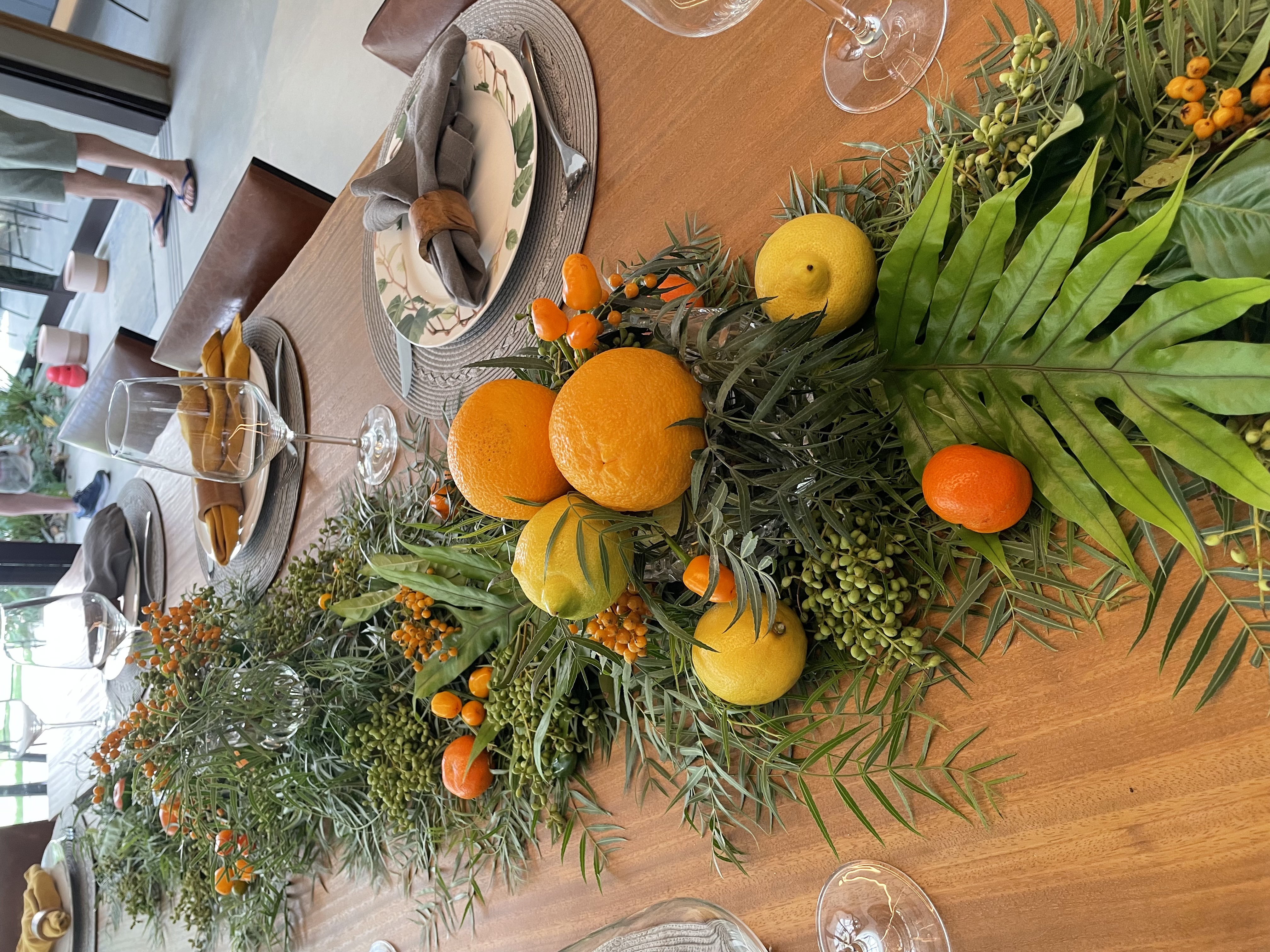 Citrus garden table centerpiece