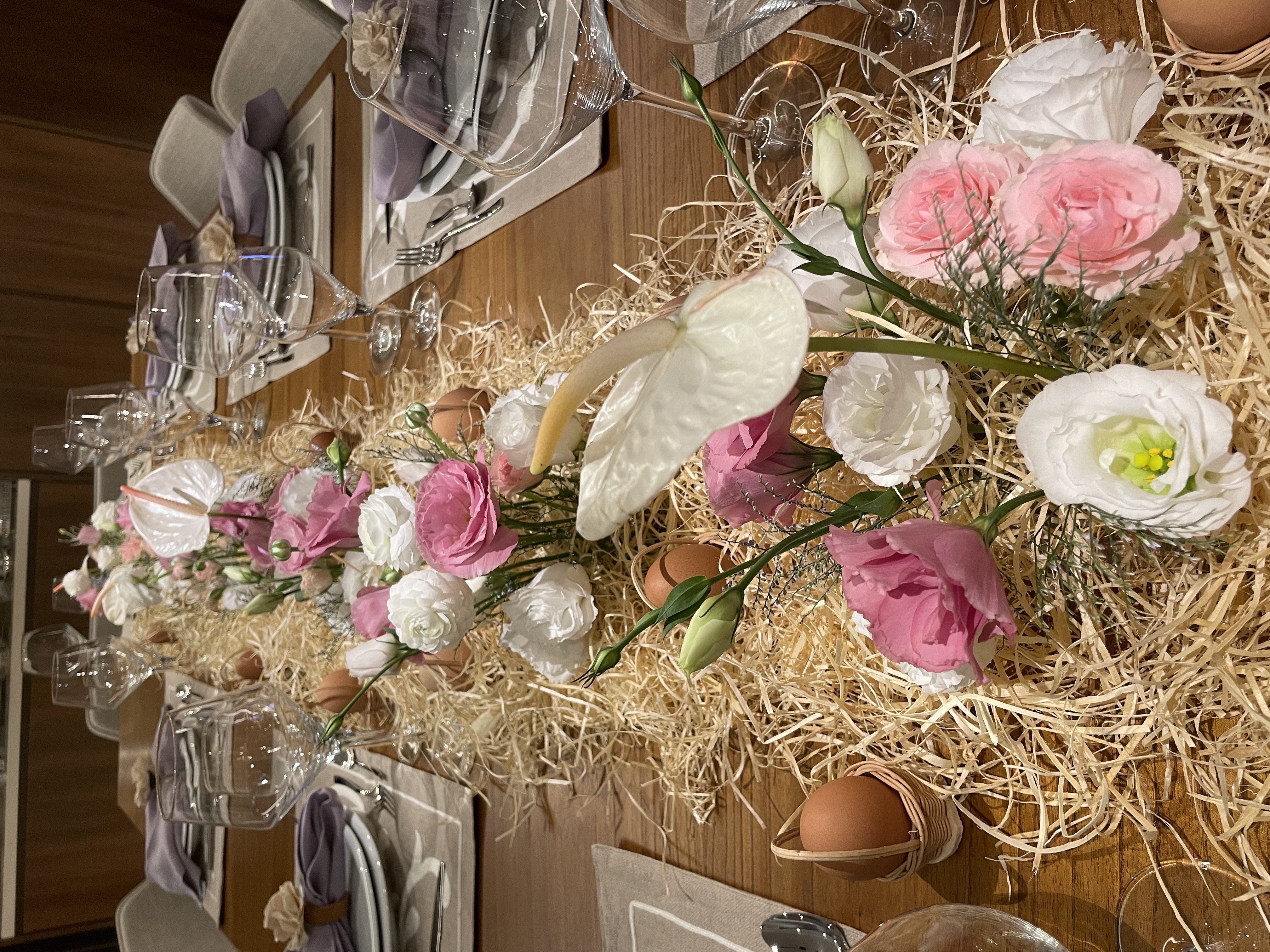 Easter spring table setting